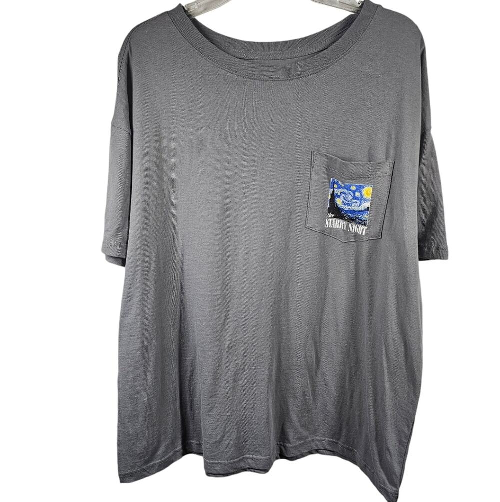 Mighty Fine NWT Starry Starry Night Van Gogh-Themed Gray T-shirt NWT Men's Large